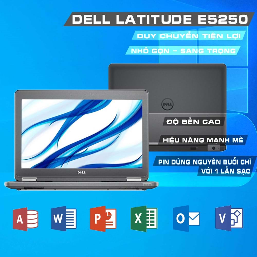 Laptop Dell Latitude E5250 Core i5-5300U/ 4 GB RAM/ 128 GB SSD/ Intel HD 5500/ 12.5 HD